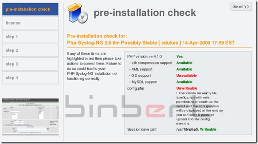 php syslog config install